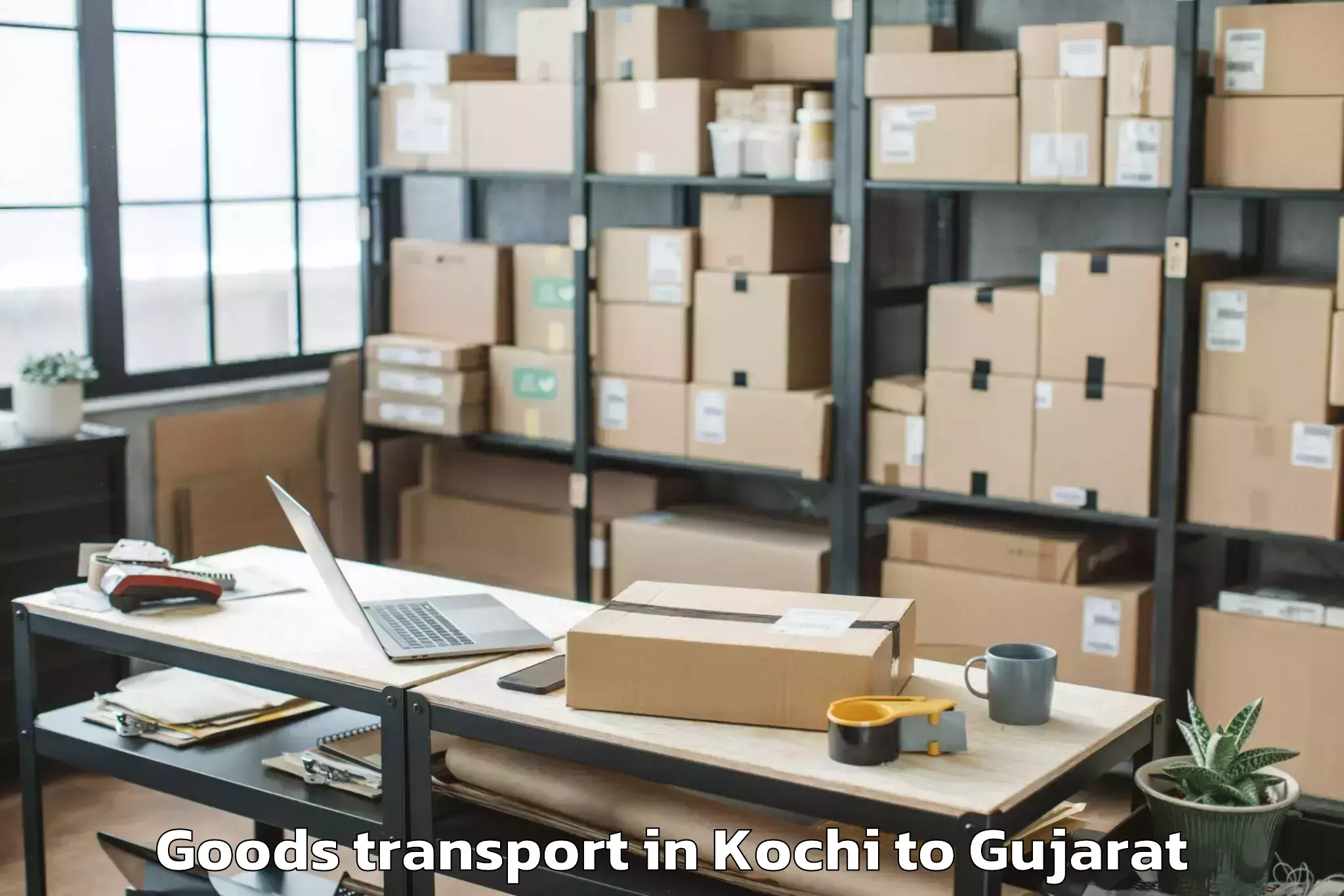 Top Kochi to Porbandar Goods Transport Available